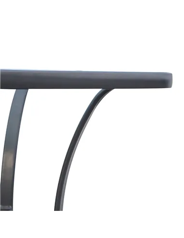 Outsunny Square Garden Table, Outdoor Coffee Table with Tempered Glass Top, Bar Bistro Dining Table, Metal Frame for Patio, Balc