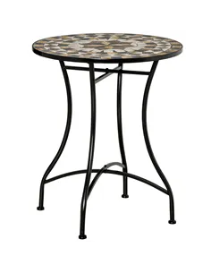 Outsunny Φ60cm Mosaic Outdoor Patio Table - Grey