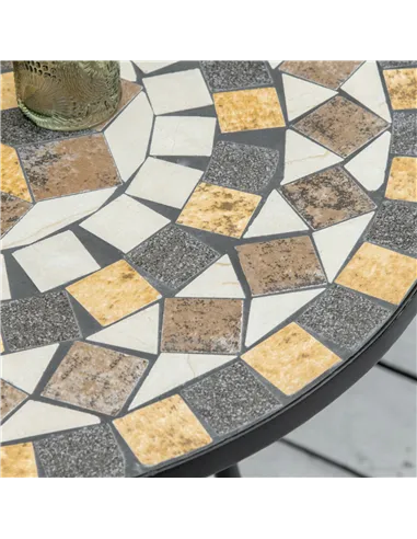 Outsunny Φ60cm Mosaic Outdoor Patio Table - Grey