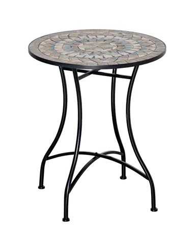 Outsunny Φ60cm Mosaic Outdoor Patio Table - Green