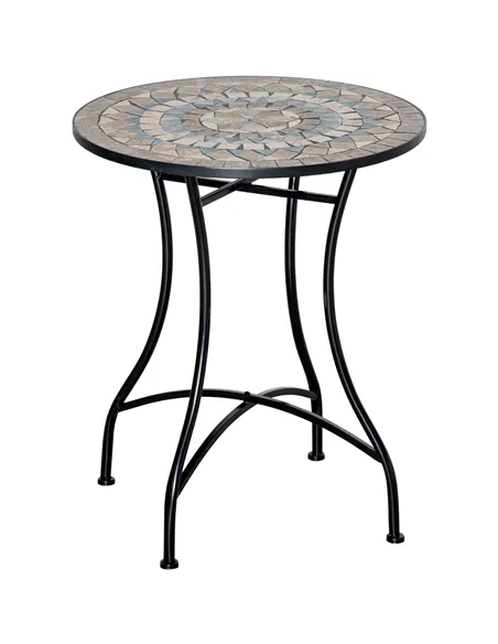 Outsunny Φ60cm Mosaic Outdoor Patio Table - Green