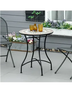 Outsunny Φ60cm Mosaic Outdoor Patio Table - Green 2