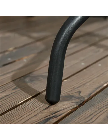 Outsunny Square Garden Dining Table with Tempered Glass Top & Umbrella Hole, 76 x 76 cm