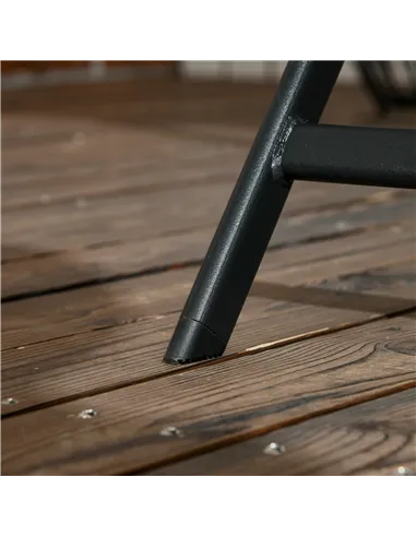 Outsunny Folding Outdoor Dining Table for 6, Rectangle Garden Table Tempered Glass Top with Parasol Hole Garden Lawn Backyard, 1