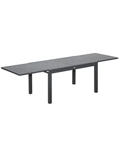 Outsunny Extendable Garden Table 135-270cm x 90cm x 75cm, 10 Seater Outdoor Dining Table with Aluminium Frame for Lawn, Balcony 