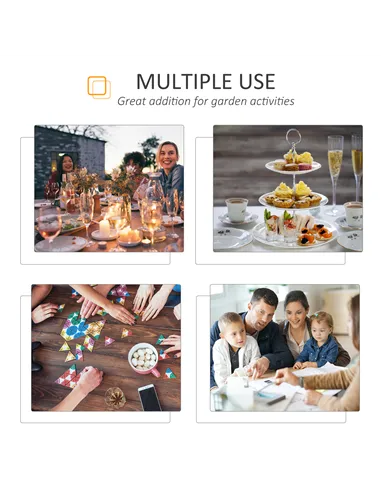 Outsunny Extendable Garden Table 135-270cm x 90cm x 75cm, 10 Seater Outdoor Dining Table with Aluminium Frame for Lawn, Balcony 