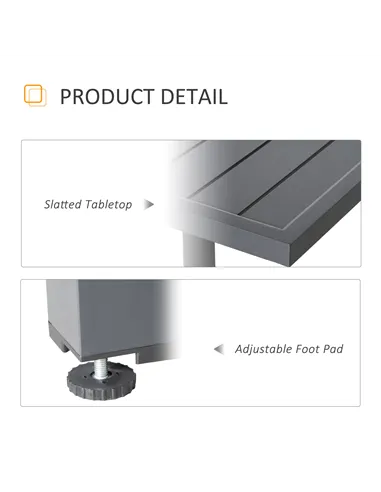 Outsunny Extendable Garden Table 135-270cm x 90cm x 75cm, 10 Seater Outdoor Dining Table with Aluminium Frame for Lawn, Balcony 