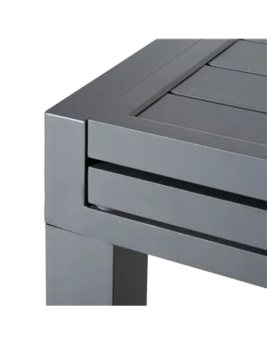 Outsunny Extendable Garden Table 135-270cm x 90cm x 75cm, 10 Seater Outdoor Dining Table with Aluminium Frame for Lawn, Balcony 