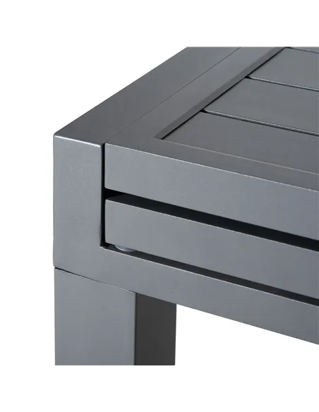 Outsunny Extendable Garden Table 135-270cm x 90cm x 75cm, 10 Seater Outdoor Dining Table with Aluminium Frame for Lawn, Balcony 