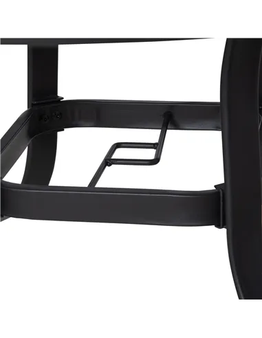 Outsunny 106cm Round Garden Dining Table with Parasol Hole Tempered Glass Top Steel Frame