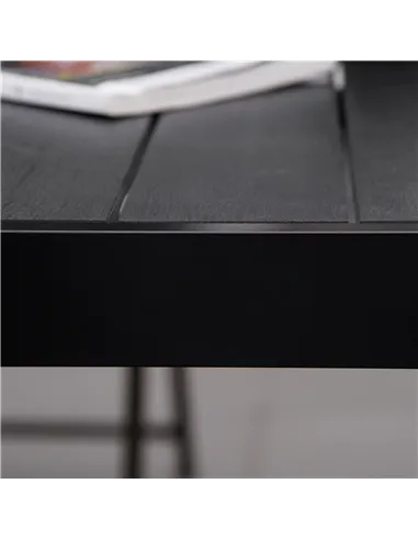 Outsunny Aluminium Outdoor Garden Dining Table for 8 People, Faux Wood Top, for Garden, Patio, 190 x 90 x 74cm, Black