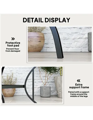 Outsunny 94 x 94 cm Garden Table with Parasol Hole, Outdoor Dining Garden Table for Four with Slatted Metal Plate Top, Black