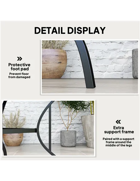 Outsunny 94 x 94 cm Garden Table with Parasol Hole, Outdoor Dining Garden Table for Four with Slatted Metal Plate Top, Black