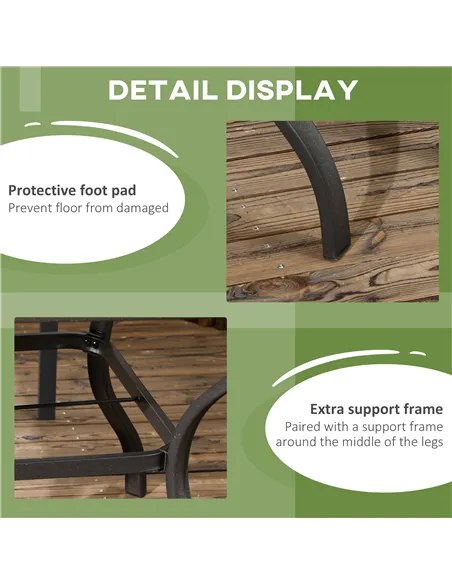 Outsunny 94 x 94 cm Garden Table with Parasol Hole, Outdoor Dining Table for 4, Square Patio Table with Stone-Grain Effect PC Bo