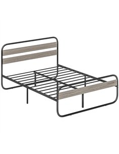 HOMCOM King Size Steel Industrial Bed Frame - Black