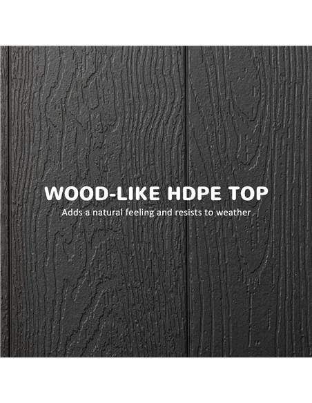 Outsunny Folding Garden Dining Table for 6, Rectangular Outdoor Dining Table with HDPE Tabletop, Foldable Garden Table with Stee