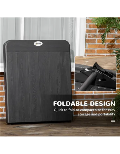 Outsunny Folding Garden Dining Table for 6, Rectangular Outdoor Dining Table with HDPE Tabletop, Foldable Garden Table with Stee