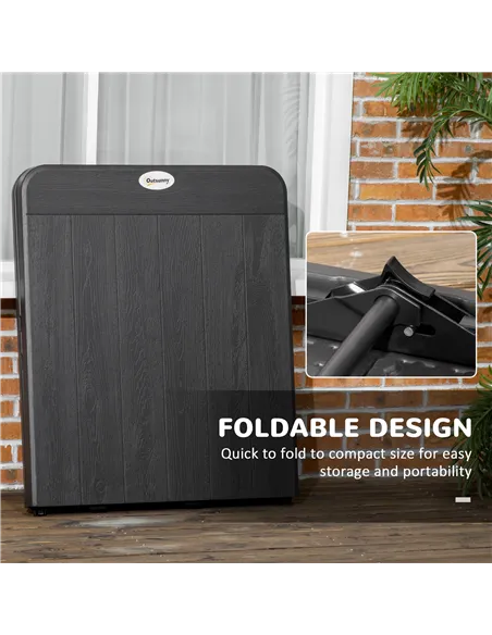 Outsunny Folding Garden Dining Table for 6, Rectangular Outdoor Dining Table with HDPE Tabletop, Foldable Garden Table with Stee