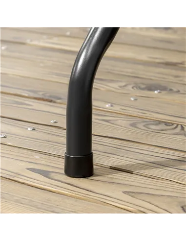 Outsunny Folding Garden Dining Table for 6, Rectangular Outdoor Dining Table with HDPE Tabletop, Foldable Garden Table with Stee