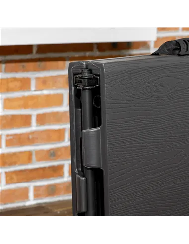 Outsunny Foldable Patio Dining Table for 4, Height Adjustable Outdoor Table for Garden, Lawn, Dark Grey