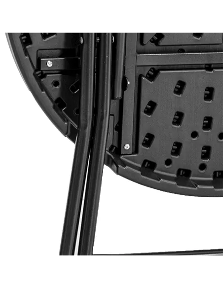 Outsunny Foldable Round Garden Table for 4, Outdoor Dining Table with HDPE Tabletop and Steel Frame, 80 x 80 x 73 cm, Dark Grey