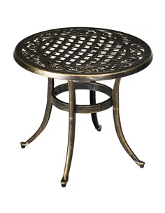 Outsunny Outdoor Garden Table, Cast Aluminium Patio End Table with Anti-slip Foot Pads for Garden, Patio, Balcony, 60 x 52.5cm, 