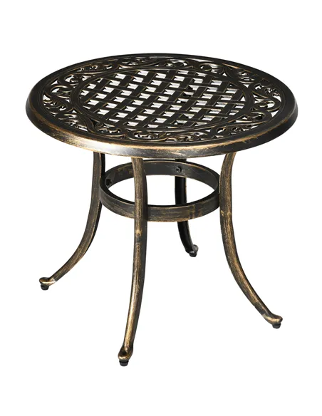 Outsunny Outdoor Garden Table, Cast Aluminium Patio End Table with Anti-slip Foot Pads for Garden, Patio, Balcony, 60 x 52.5cm, 