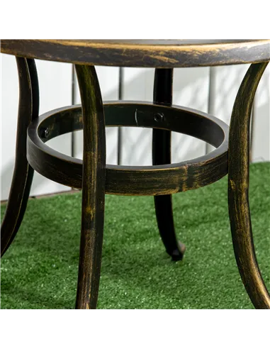 Outsunny Outdoor Garden Table, Cast Aluminium Patio End Table with Anti-slip Foot Pads for Garden, Patio, Balcony, 60 x 52.5cm, 