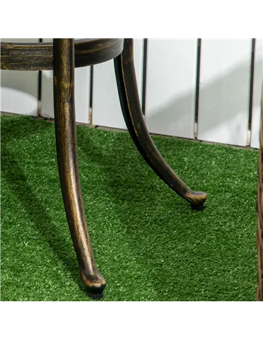 Outsunny Outdoor Garden Table, Cast Aluminium Patio End Table with Anti-slip Foot Pads for Garden, Patio, Balcony, 60 x 52.5cm, 