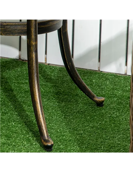Outsunny Outdoor Garden Table, Cast Aluminium Patio End Table with Anti-slip Foot Pads for Garden, Patio, Balcony, 60 x 52.5cm, 