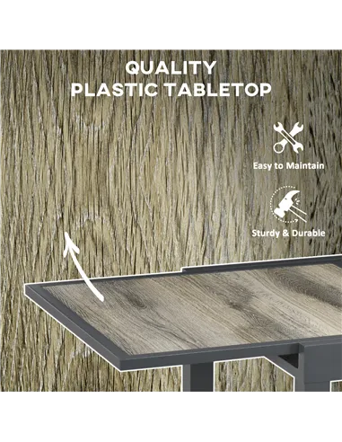 Outsunny Extending Garden Table, Outdoor Dining Table for 6, Aluminium Frame Rectangular Patio Table with Plastic Board Tabletop