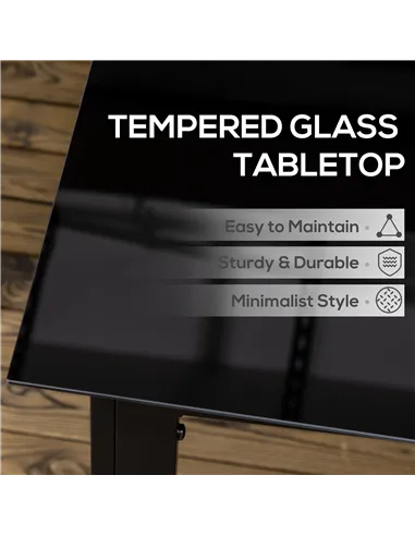 Outsunny Outdoor Dining Table for 6, Aluminium Rectangular Garden Table with Tempered Glass Tabletop for Yard, Patio, Black