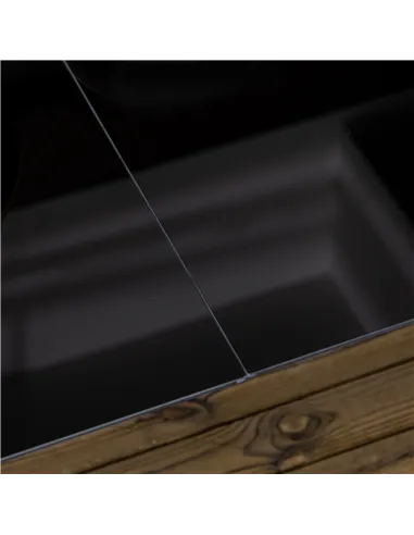 Outsunny Outdoor Dining Table for 6, Aluminium Rectangular Garden Table with Tempered Glass Tabletop for Yard, Patio, Black