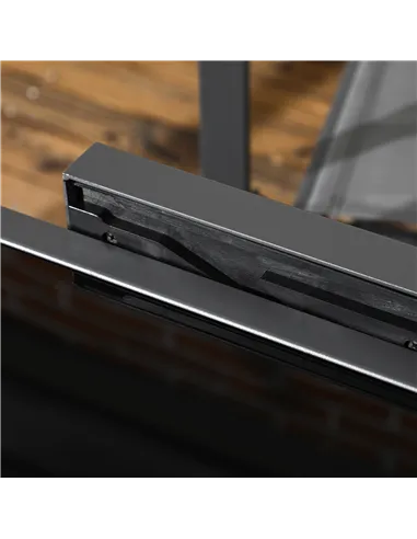 Outsunny Extending Garden Table, Outdoor Dining Table with Aluminium Frame and Tempered Glass Tabletop, 80/160 x 80 x 75 cm, Bla