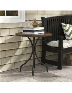 Outsunny Φ66cm Galvanised Steel Garden Table - Brown 2