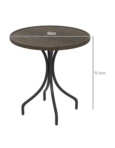 Outsunny Φ66cm Galvanised Steel Garden Table - Brown