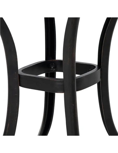 Outsunny Cast Aluminium Bistro Table, Outdoor Square Side Table with Umbrella Hole, Garden Table for Balcony, Bronze Tone