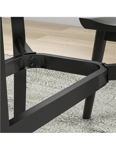 Outsunny Rectangle Garden Dining Table with Parasol Hole, Patio Table with Steel Frame and Slat Tabletop, 150cm x 90cm, Black