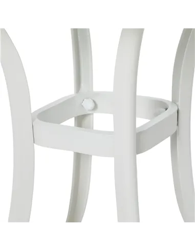 Outsunny Cast Aluminium Bistro Table, Outdoor Square Side Table with Umbrella Hole, Garden Table for Balcony, White