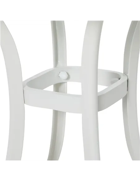 Outsunny Cast Aluminium Bistro Table, Outdoor Square Side Table with Umbrella Hole, Garden Table for Balcony, White