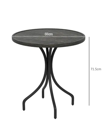 Outsunny Φ66cm Galvanised Steel Garden Table - Grey