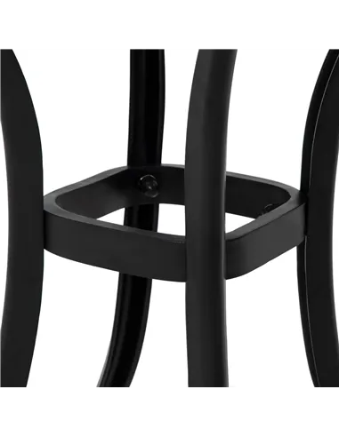 Outsunny Cast Aluminium Bistro Table, Outdoor Square Side Table with Umbrella Hole, Garden Table for Balcony, Black