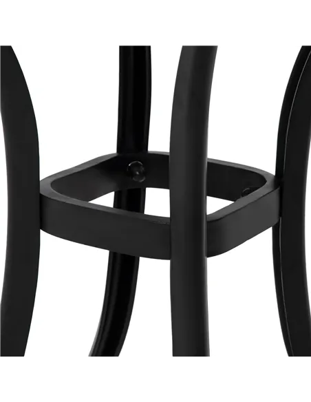 Outsunny Cast Aluminium Bistro Table, Outdoor Square Side Table with Umbrella Hole, Garden Table for Balcony, Black