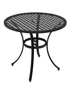 Outsunny Round Aluminium Table, with ⌀50mm Parasol Hole