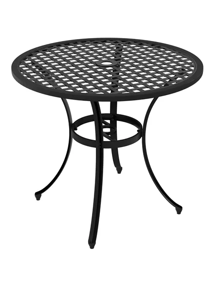 Outsunny Round Aluminium Table, with ⌀50mm Parasol Hole