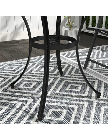 Outsunny Round Aluminium Table, with ⌀50mm Parasol Hole