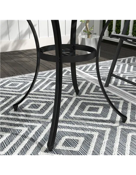 Outsunny Round Aluminium Table, with ⌀50mm Parasol Hole