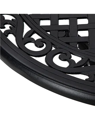 Outsunny Φ90cm Four-Seated Round Aluminium Garden Table, with Parasol Hole