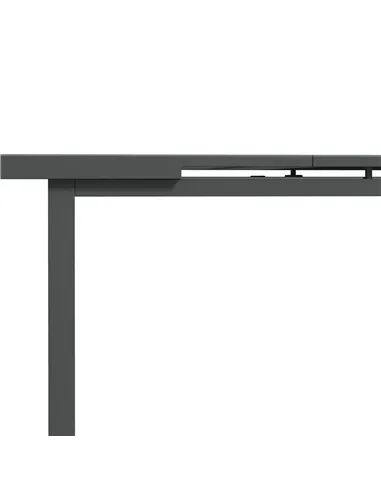 Outsunny Aluminium Garden Table for 6-8, 246 cm Extending Outdoor Dining Table Rectangle for Patio, Balcony - Charcoal Grey