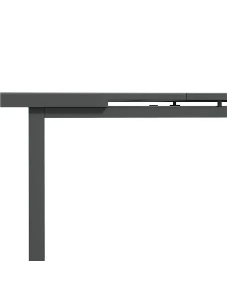Outsunny Aluminium Garden Table for 6-8, 246 cm Extending Outdoor Dining Table Rectangle for Patio, Balcony - Charcoal Grey